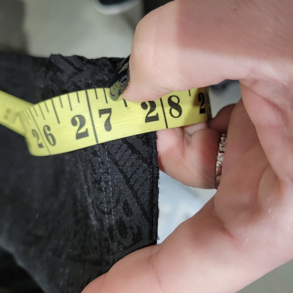 NWT Marla Wayne wide waist stretch Ponte pants with low pile velvet design. - Picture 8 of 9